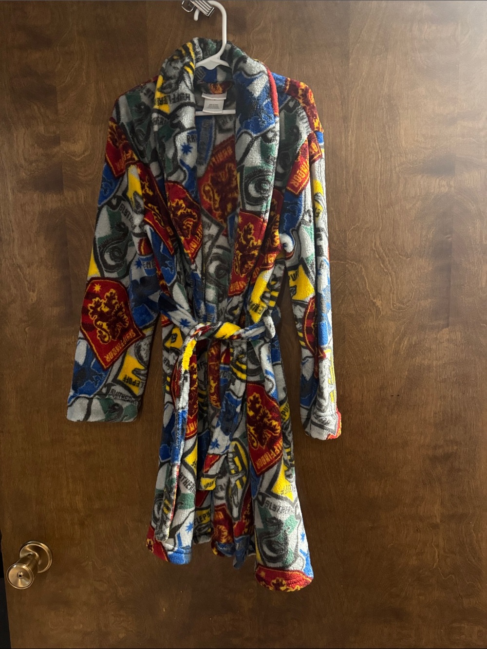 Warner Bros. Kids Gryffindor Fleece Robe - Red, Yellow, Blue, Gray
